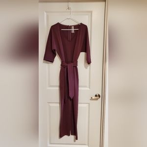 Maroon Anthropologie Jumpsuit